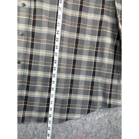 Roundtree & Yorke Gold Label Performance Gray Plaid Shirt Men's 4XT Long Sleeve - Picture 4 of 7